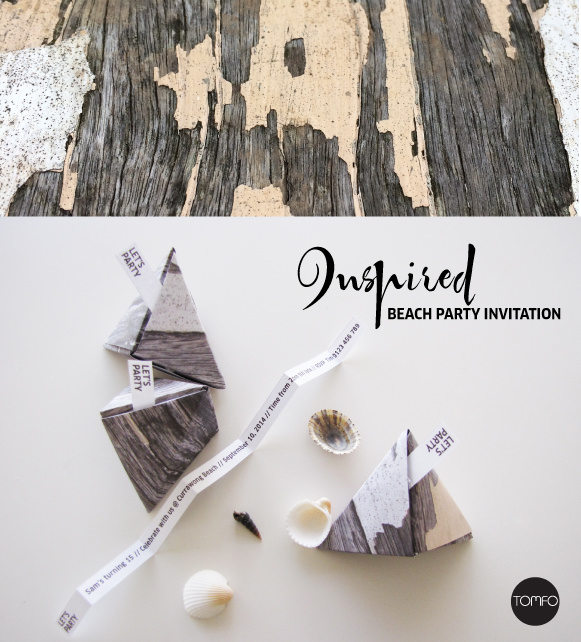 Folded 3D triangles invitation | DIY Beach Party Ideas For Your Beach-Themed Celebration