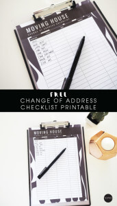 Free Moving House Change of Address checklist printable | TOMFO