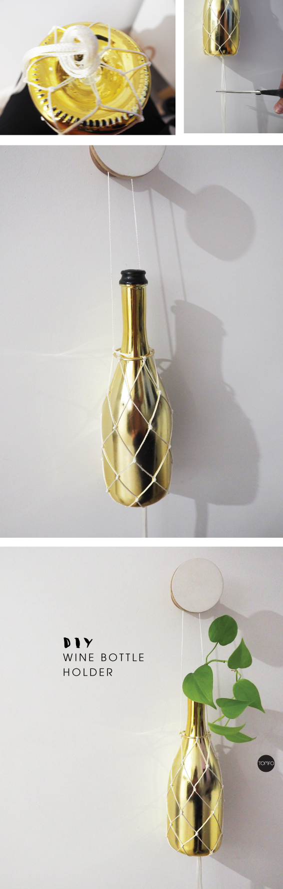 DIY wine bottle & glass holder — Hello Honey
